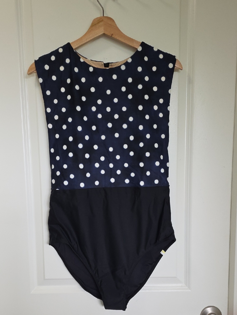 summersalt Two-Tone One-Piece Swimsuit in Navy and Beige